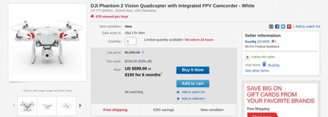 Fotografía - [Alerta Trato] Obtener El DJI Phantom 2 Visión Quadcopter Para Probablemente Su bajo precio ($ 599) antes del anuncio de Phantom 3